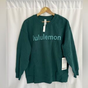 Lululemon Perfectly Oversized Crew Logo Graphic Fleece - Storm Teal 6